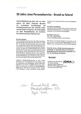 20 Jahre Jona Personalservice – Grund zu feiern