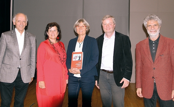 V. l.: Univ.-Prof. Dr. Martin Jäggle, LRin Birgit Gerstorfer (Vorsitzende SPÖ Oberösterreich), Mag. Anna Wall-Strasser (Vorsitzende der Kath. Arbeitnehmer*innenbewegung Österreichs) , Univ.-Prof. Dr.  Franz Gmainer-Pranzl, DDr. Helmut Wagner (Wagner 