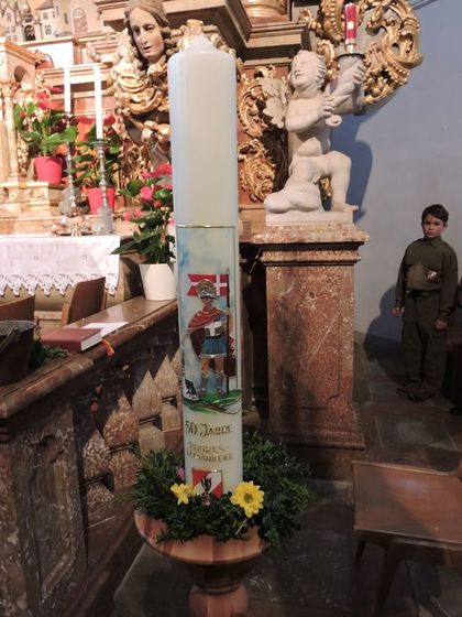   Jubiläumskerze zur 50. Bezirks-Floriani-Wallfahrt         