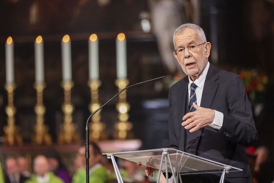 Bundespräsident Alexander Van der Bellen hielt eine Ansprache. 